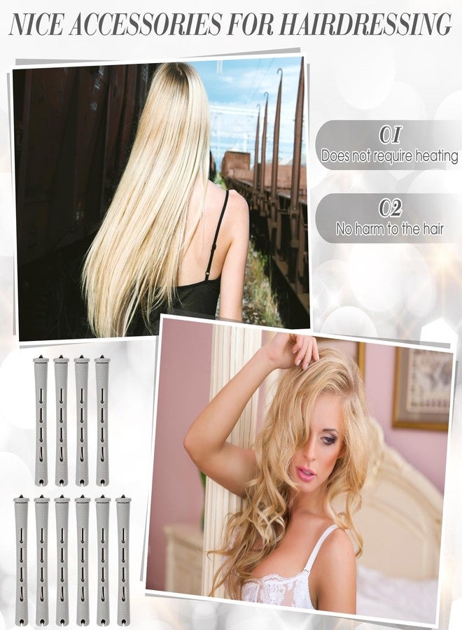 XunYee Gray 200 Piece Hair Perm Rods Set Plastic Cold Ironing Stick, Heatless Perming Rods Hair Curlers Rollers with Pintail Comb and Tote Bag for Long Short Straight Curly Natural DIY (Elegant) - Image 5